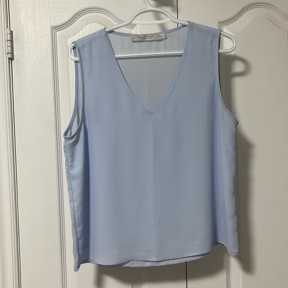 CONTEMPORAINE Minimalist V-neck tank top, sz med - Picture 2 of 8